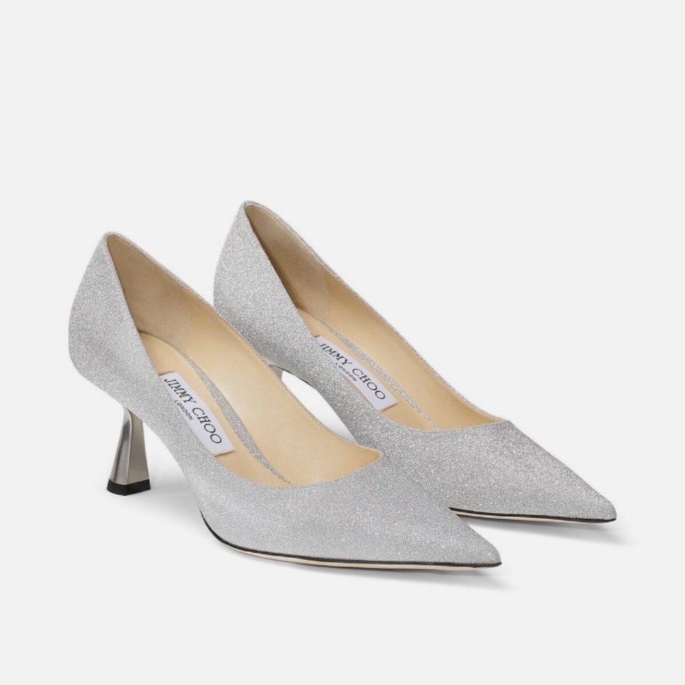 NWT Jimmy Choo Rene 65 - Silver Glitter/Metallic, size 39 - Picture 4 of 8